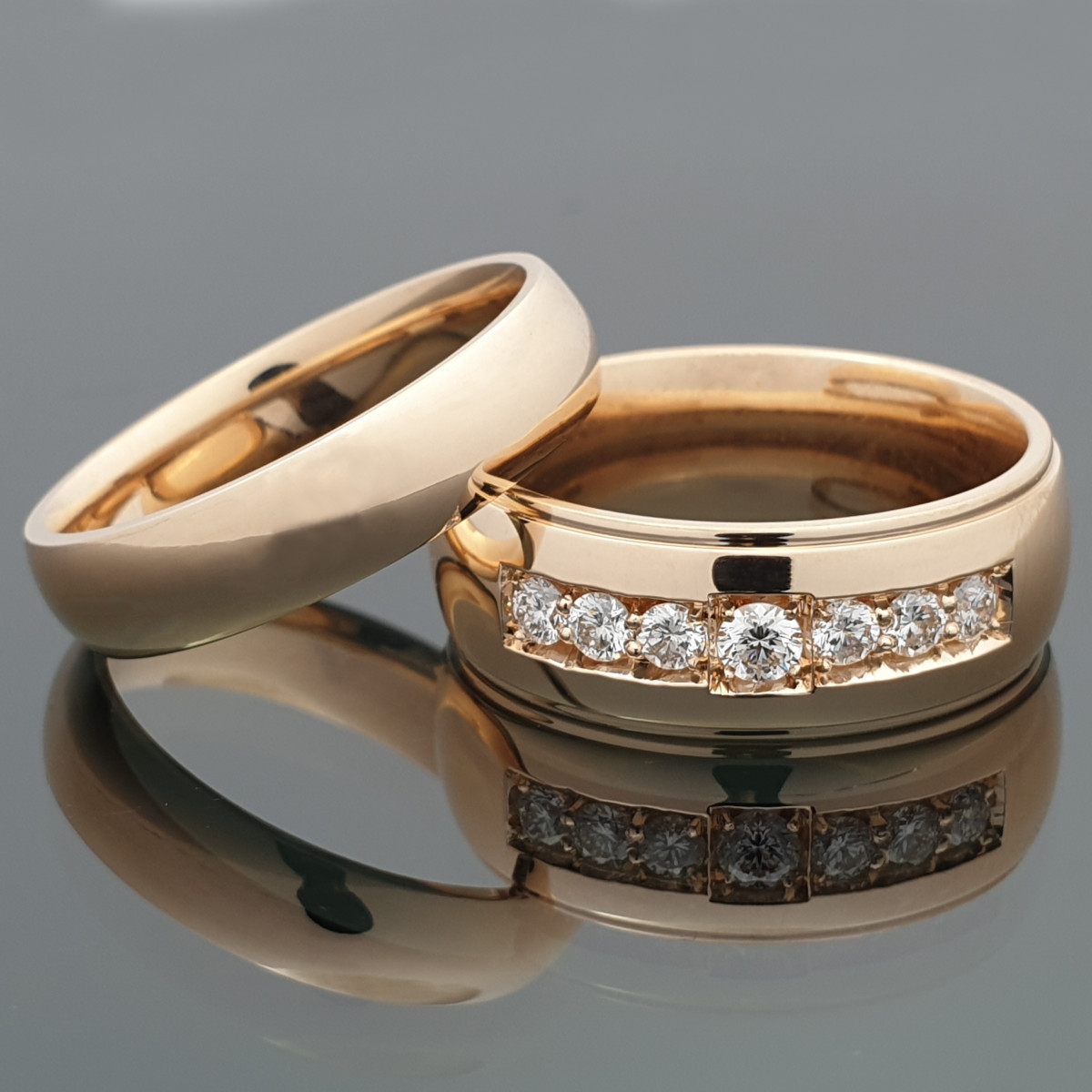 Gold wedding rings with diamonds (vz178) 1